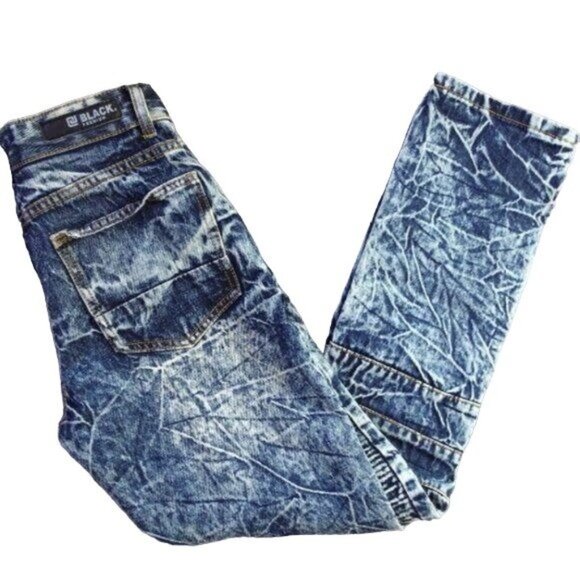 CJ Black Premium Distressed Ripped Denim Slim Fit Jeans W28 L30 Streetwear - Picture 2 of 12